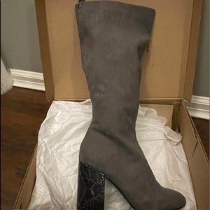 Reaction by Kenneth Cole.Size8.5, Tall gray boot w heel. NWT.